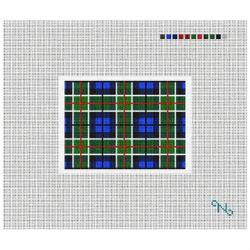 Perfectly Plaid Needlepoint Card Wallet Kit Stitched Preview