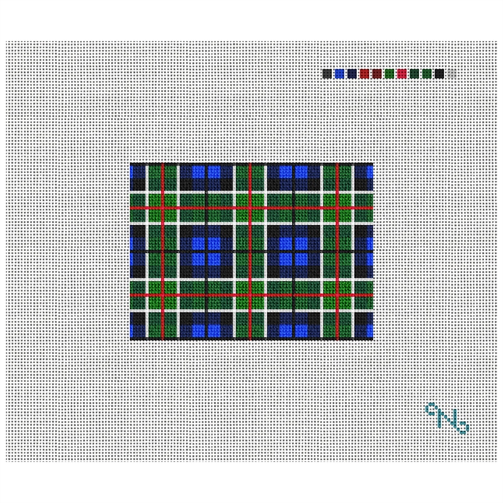 Perfectly Plaid Needlepoint Card Wallet Kit Stitched Preview