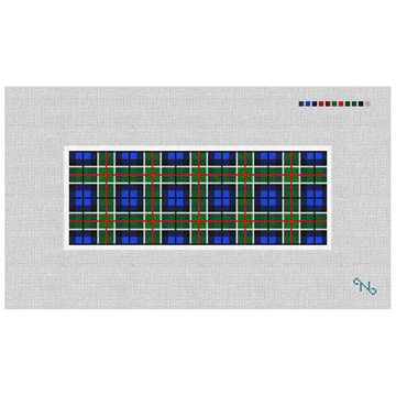 Perfectly Plaid Needlepoint Wallet Kit Stitched Preview
