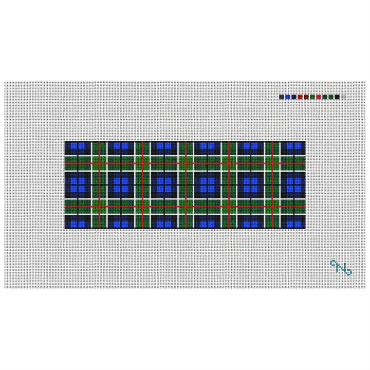 Perfectly Plaid Needlepoint Wallet Kit Stitched Preview