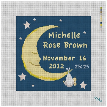 Personalized Baby and Moon Needlepoint Kit