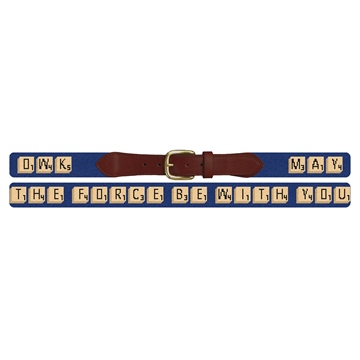 Personalized Classic Word Game Needlepoint Belt