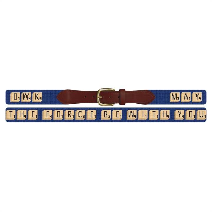 Personalized Classic Word Game Needlepoint Belt