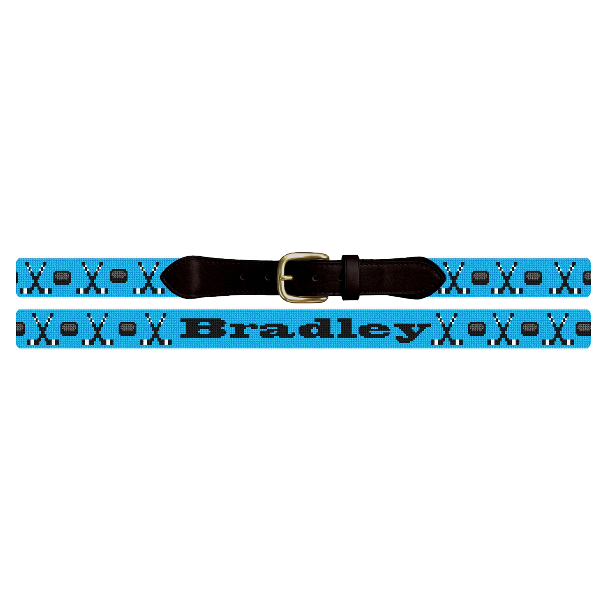 Personalized Hockey Needlepoint Belt