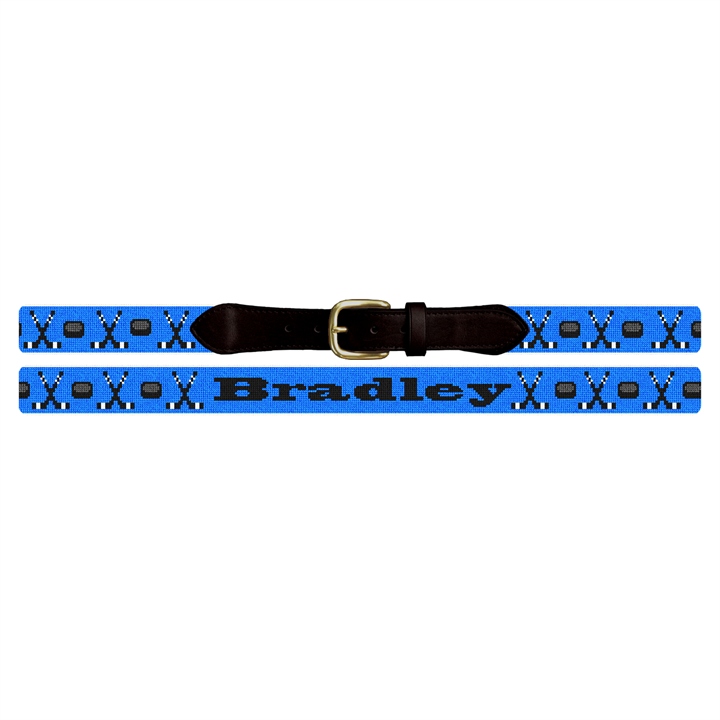 Personalized Hockey Needlepoint Belt