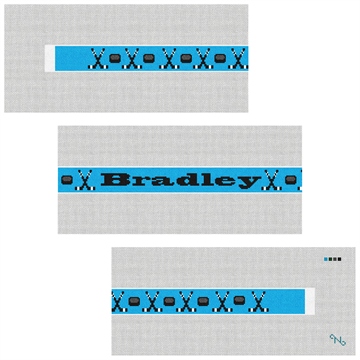 Personalized Hockey Needlepoint Belt Kit Stitched Preview
