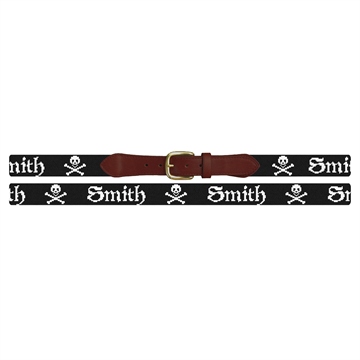 Personalized Jolly Roger Needlepoint Belt
