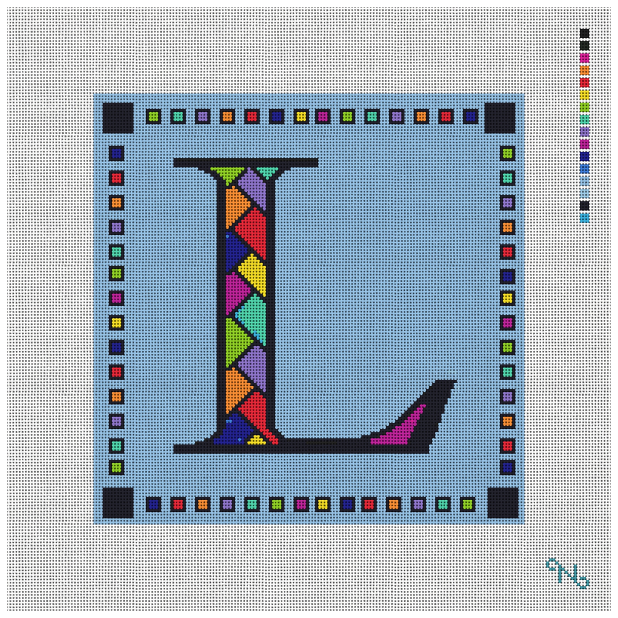 Personalized Letter Pillow Needlepoint Kit
