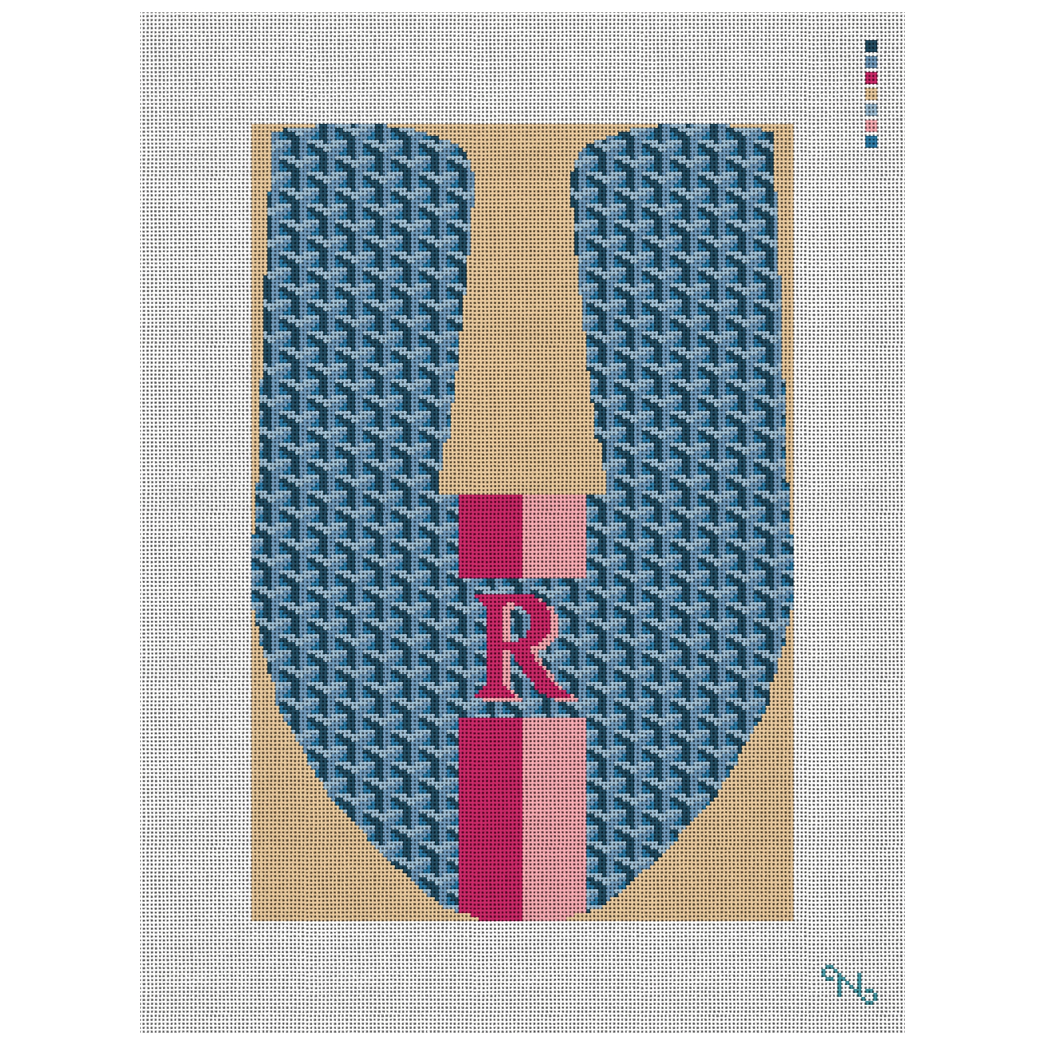 Personalized Mod Slipper Needlepoint Kit