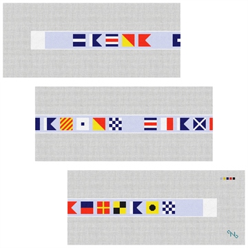 Personalized Nautical Flag Needlepoint Belt Kit Stitched Preview