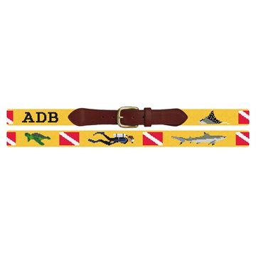 Personalized Scuba Diving Needlepoint Belt