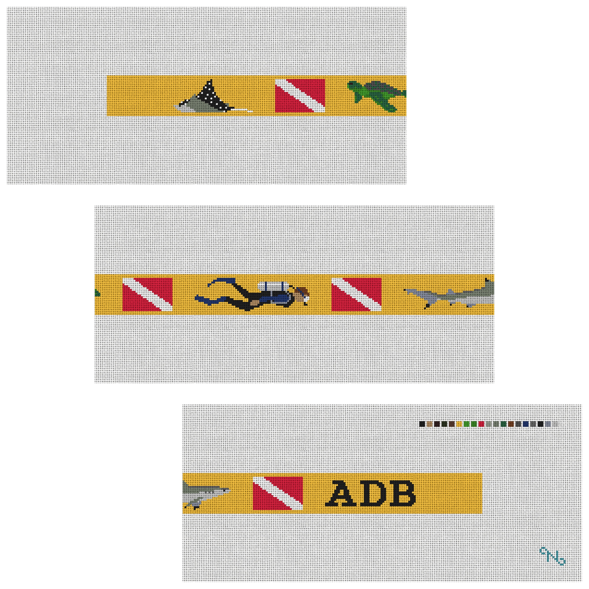 Personalized Scuba Diving Needlepoint Belt Kit