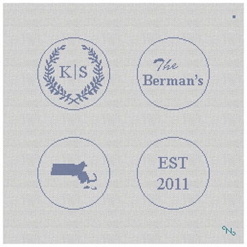 Personalized Wedding Coaster Set Needlepoint Kit
