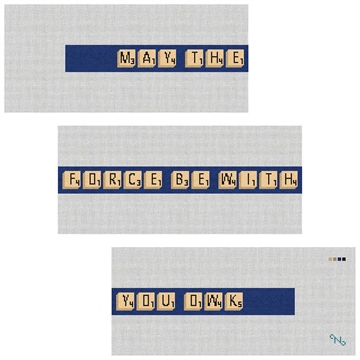 Personalized Word Game Needlepoint Belt Kit Stitched Preview