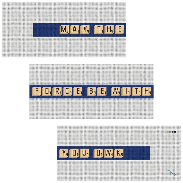 Personalized Word Game Needlepoint Belt Kit Stitched Preview