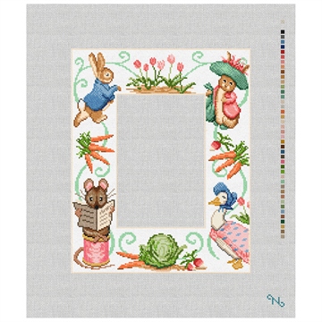 Peter Rabbit Picture Frame Needlepoint Kit Stitched Preview