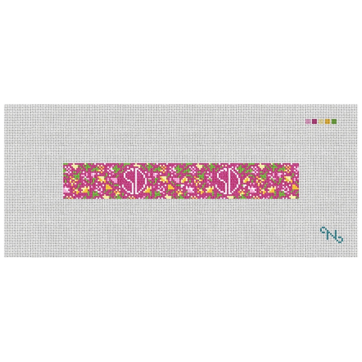 Petite Bouquet Needlepoint Key Fob Kit Stitched Preview