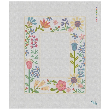 Petite Floral Picture Frame Needlepoint Kit