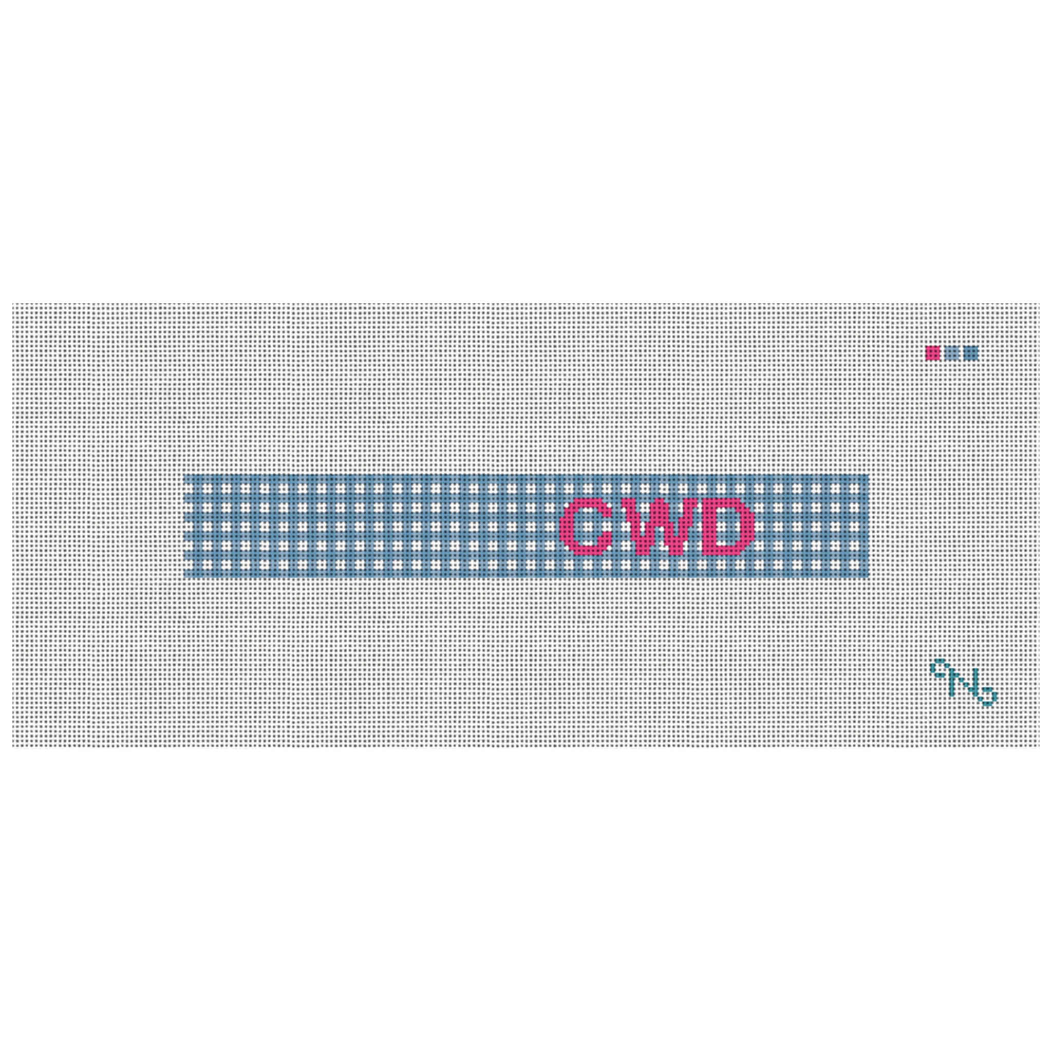 Petite Preppy Gingham Needlepoint Key Fob Kit