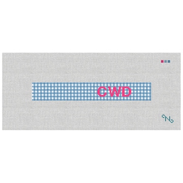 Petite Preppy Gingham Needlepoint Key Fob Kit Stitched Preview