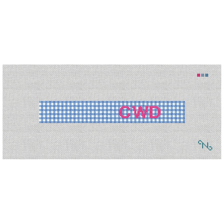 Petite Preppy Gingham Needlepoint Key Fob Kit Stitched Preview