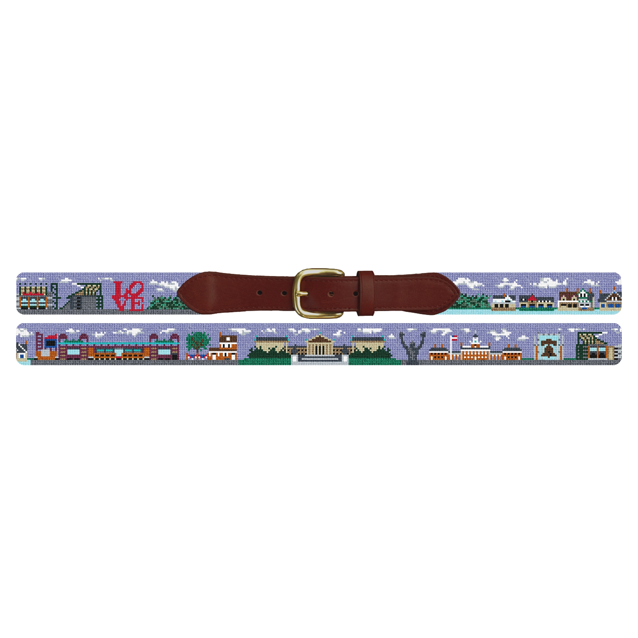 Philadelphia Landscape Needlepoint Belt