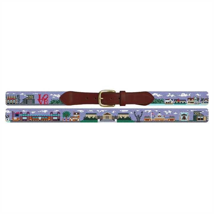 Philadelphia Landscape Needlepoint Belt