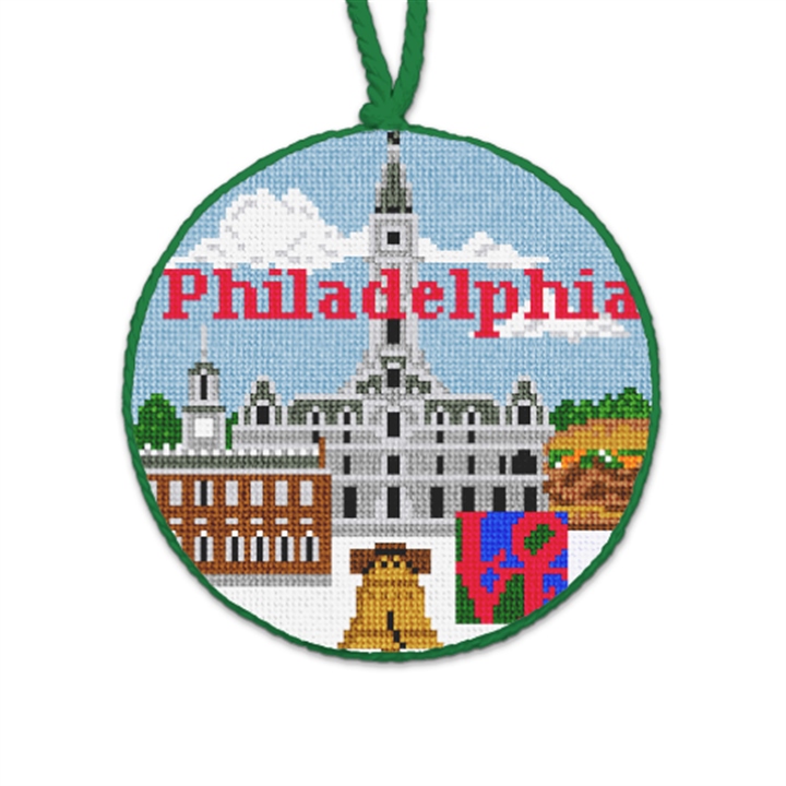 Philadelphia Needlepoint Ornament 