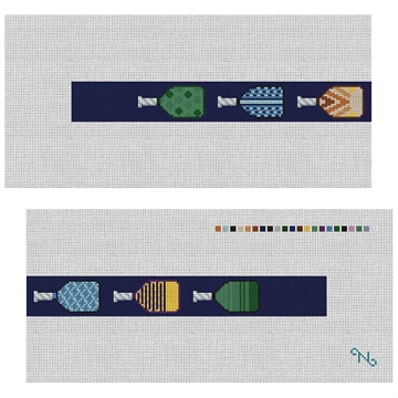 Pickleball Paddles Needlepoint Dog Collar Kit