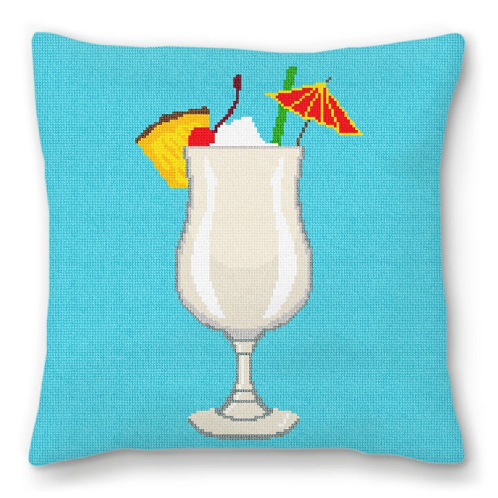 Pina Colada Needlepoint Pillow