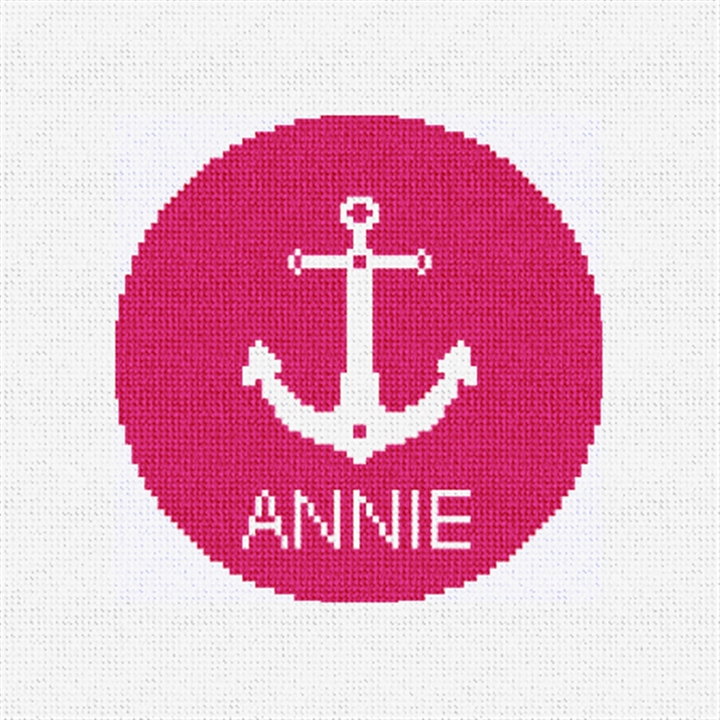Pink Anchor Needlepoint Ornament Kit