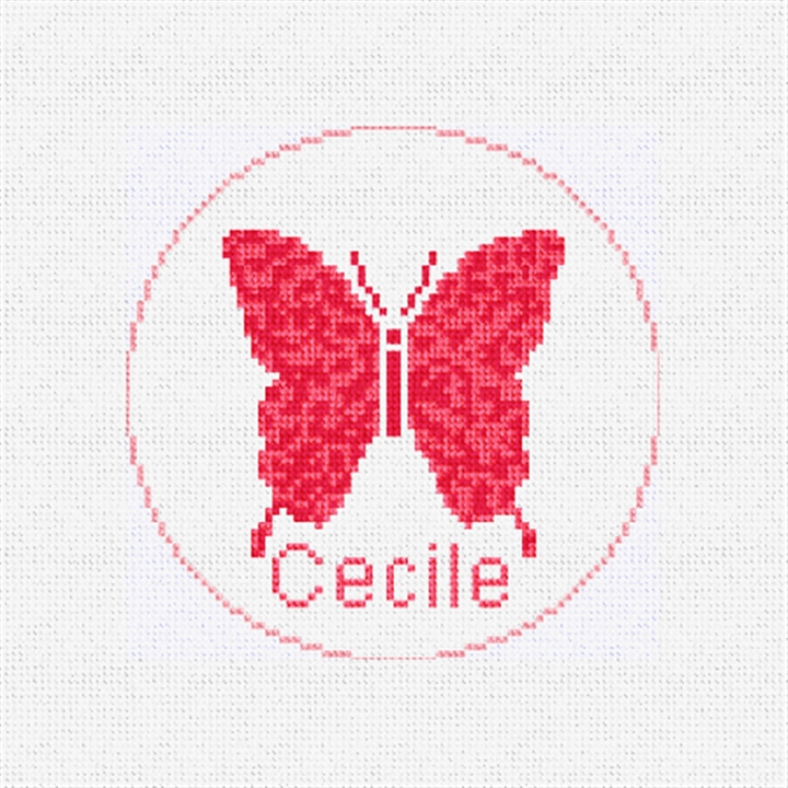 Pink Butterfly Needlepoint Ornament Kit