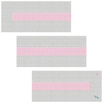 Pink Geometry Needlepoint Belt Kit Stitched Preview
