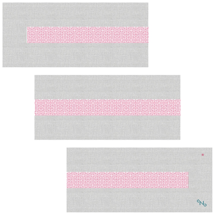 Pink Geometry Needlepoint Belt Kit Stitched Preview