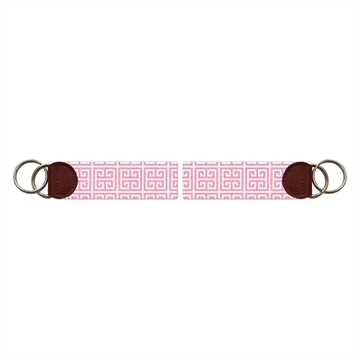 Pink Geometry Needlepoint Key Fob