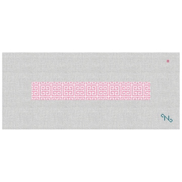 Pink Geometry Needlepoint Key Fob Kit Stitched Preview