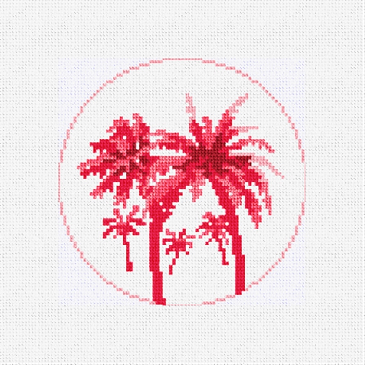 Pink Palm Trees Needlepoint Ornament Kit