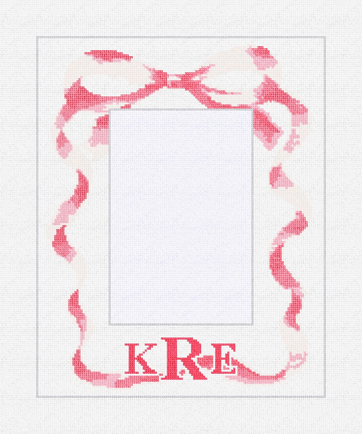 Pink Ribbon Picture Frame Needlepoint Kit