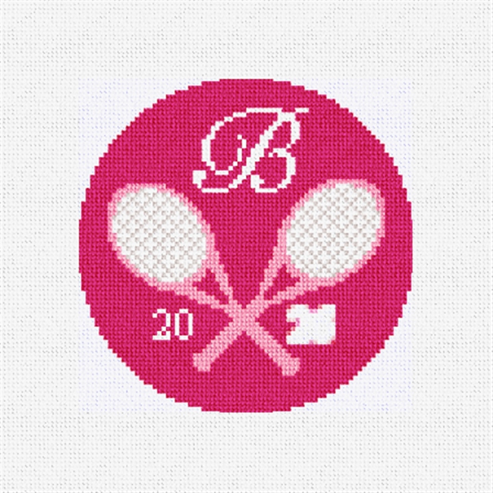 Pink Tennis Anyone Needlepoint Ornament Kit