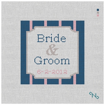 Pinstripe Ring Pillow Needlepoint Kit
