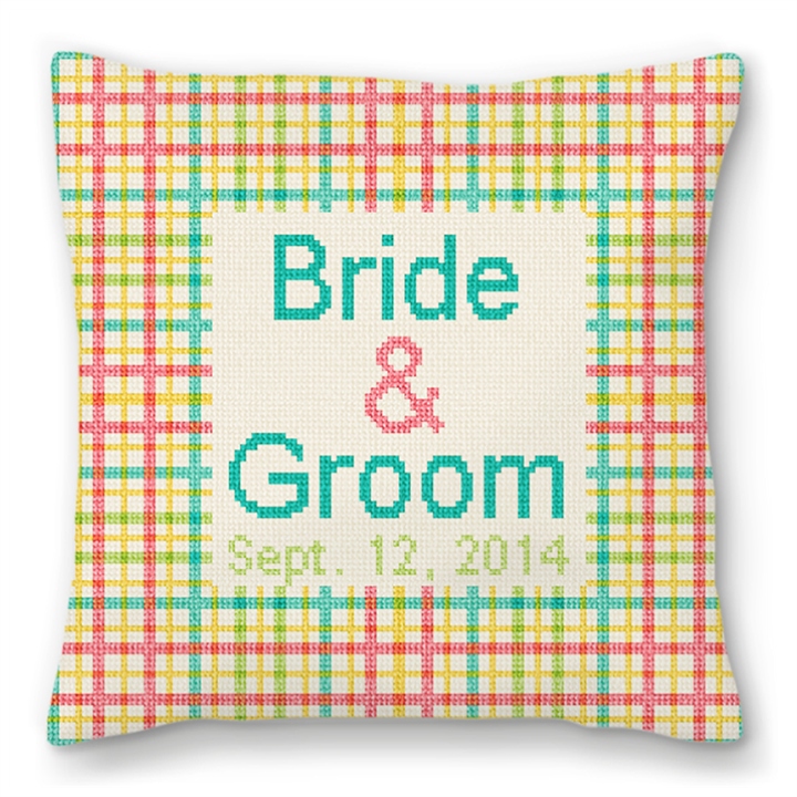Plaid Personalized Ring Bearer Pillow