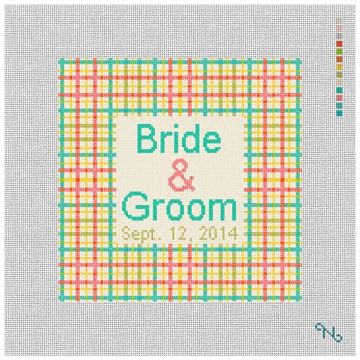 Plaid Ring Bearer Needlepoint Kit Stitched Preview
