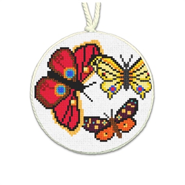 Playful Butterflies Needlepoint Ornament