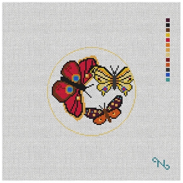 Playful Butterflies Needlepoint Ornament Kit