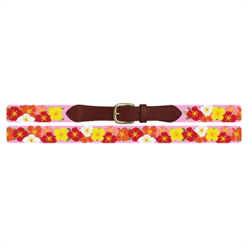 Plentiful Poppies Needlepoint Belt
