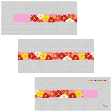 Plentiful Poppies Needlepoint Belt Kit Stitched Preview