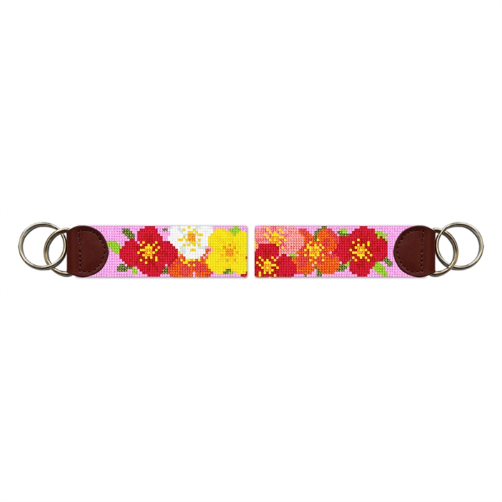 Plentiful Poppies Needlepoint Key Fob