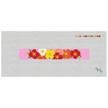 Plentiful Poppies Needlepoint Key Fob Kit Stitched Preview