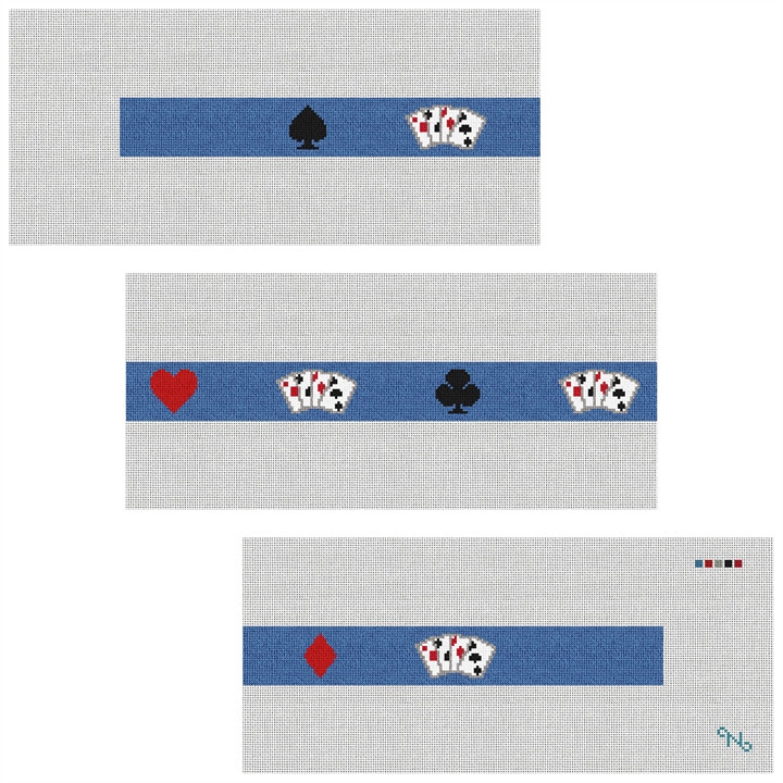Poker Game Needlepoint Belt Kit Stitched Preview