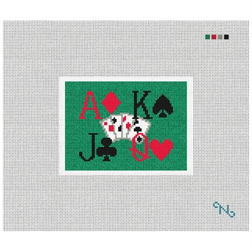 Poker Needlepoint Card Wallet Kit Stitched Preview